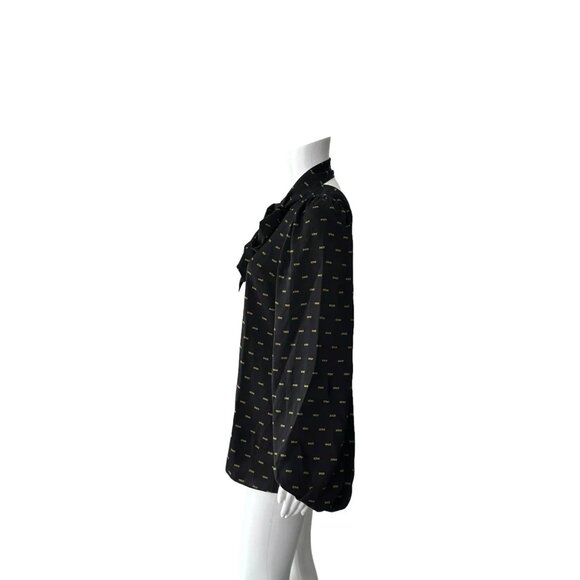 NWT $490 Christian Dada Love Print Satin Shirt Size 36/ US 4 Button Front - Picture 9 of 14
